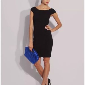 Reiss Otto bodycon black off shoulder dress
